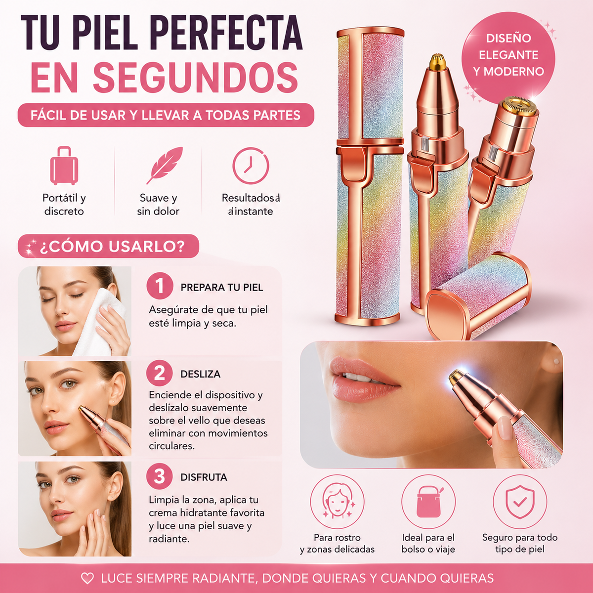 X - GLAMTOUCH™ – Depiladora Facial
