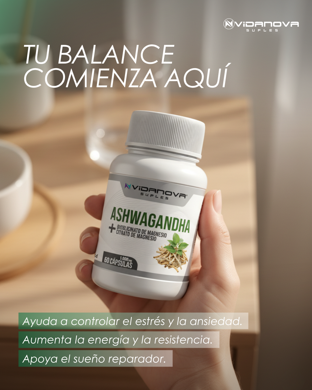 Ashwagandha + Magnesio 1000mg 60 CAPS
