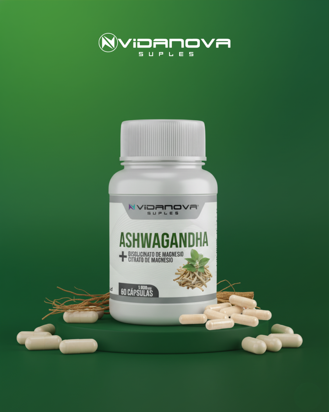 Ashwagandha + Magnesio 1000mg 60 CAPS