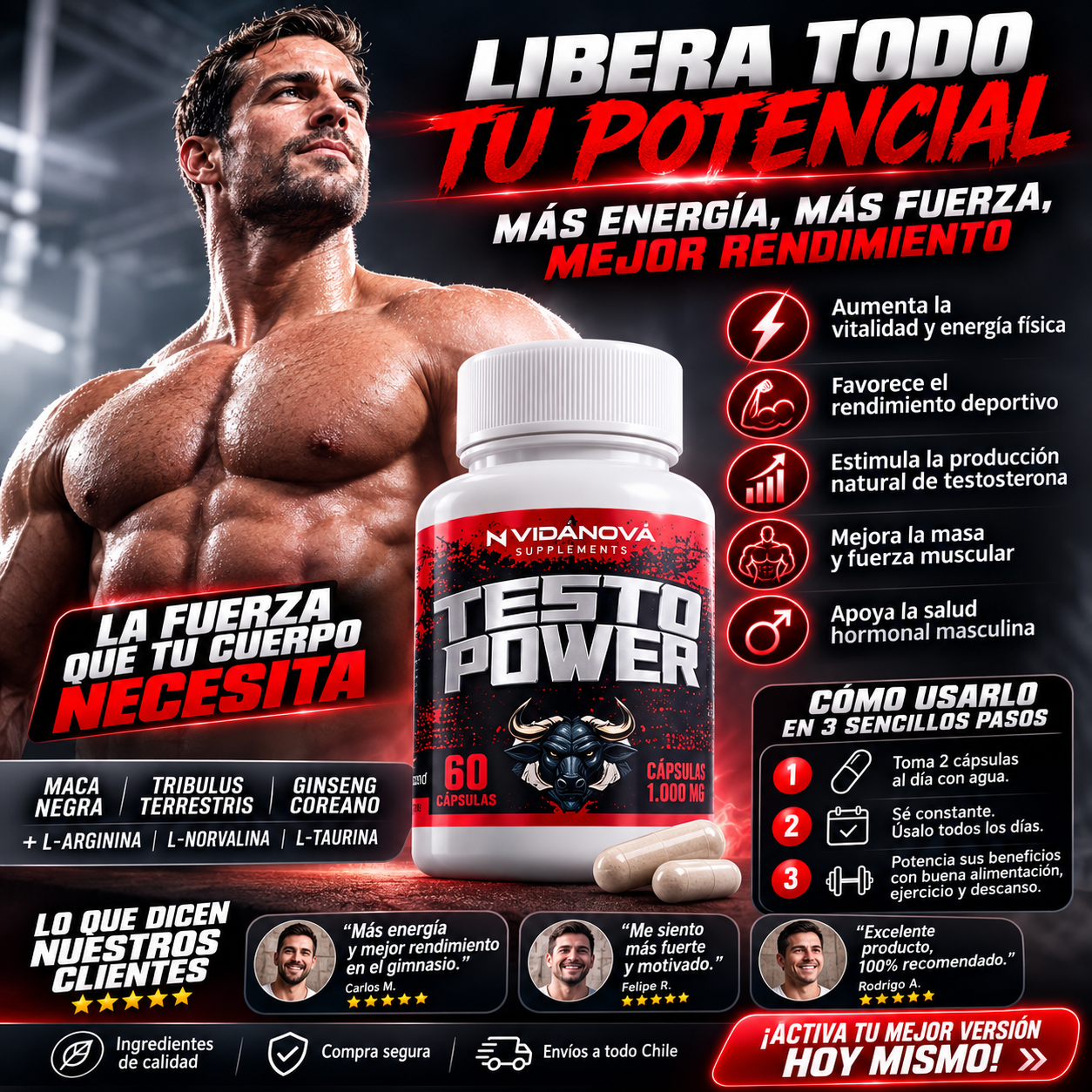 TESTO POWER 1000MG 60CAPS